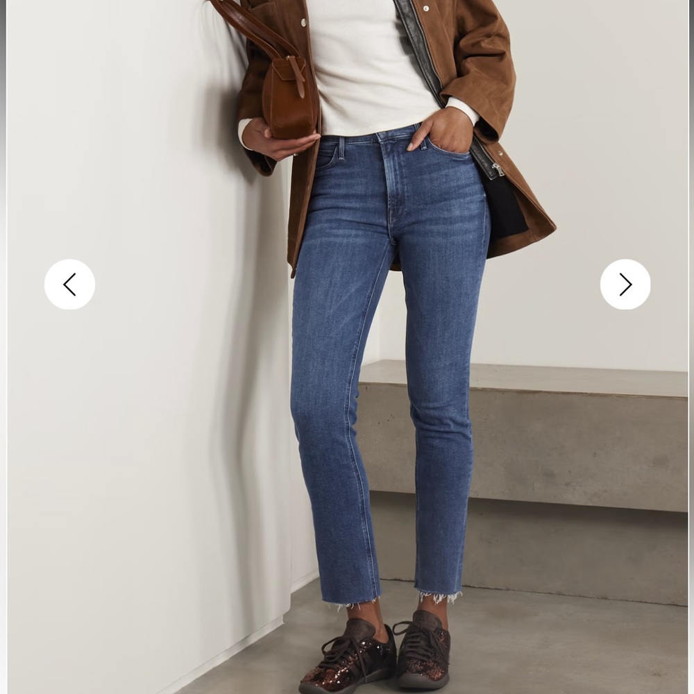 Mother Jeans The Stunner Fray Ankle Button Fly Stretch size 24